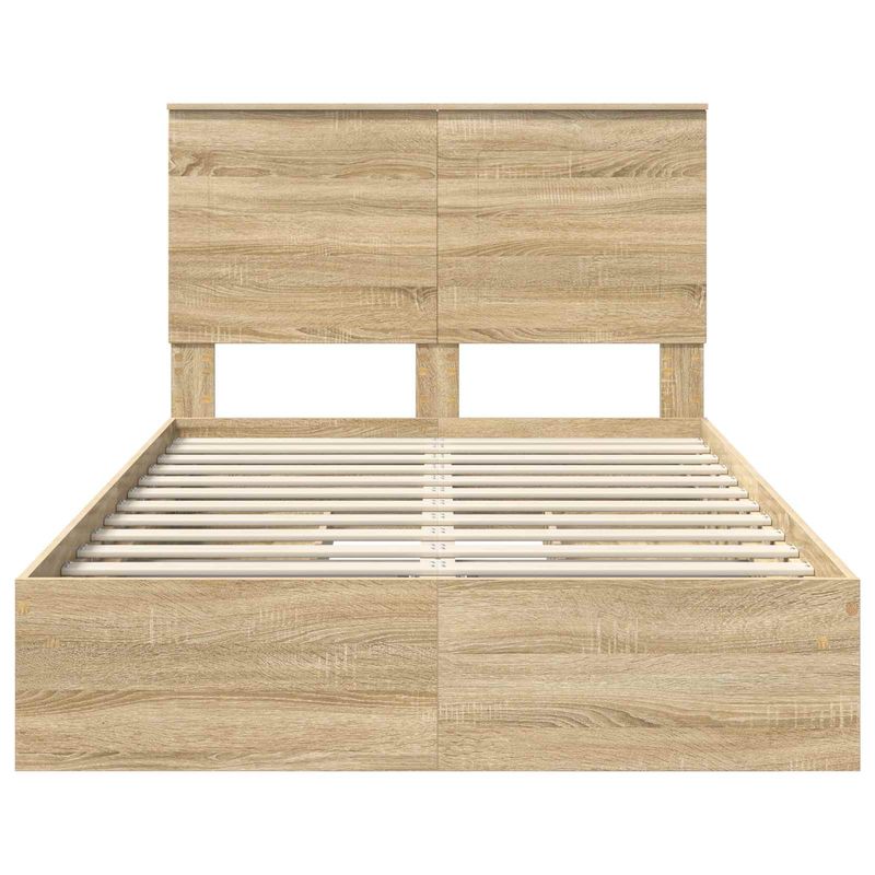 Casa si Gradina - Mobilier - Paturi si accesorii - Paturi - Pat cu storage Stejar Sonoma 135 x 190 cm Lemn compozit - Infinity.ro