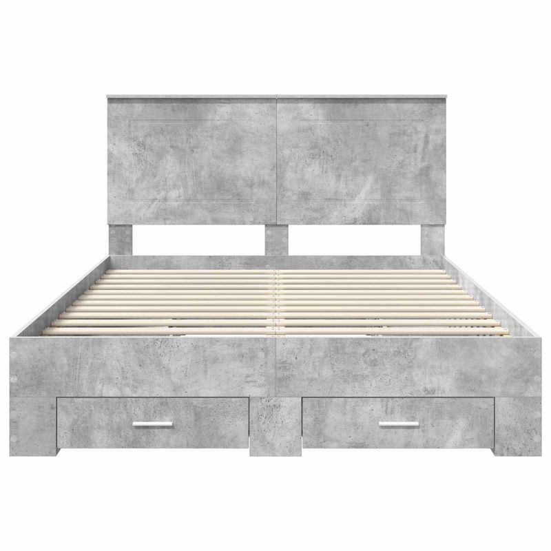 Casa si Gradina - Mobilier - Paturi si accesorii - Paturi - Cadru de pat cu sertar Gri din beton 160 x 200 cm Lemn compozit - Infinity.ro