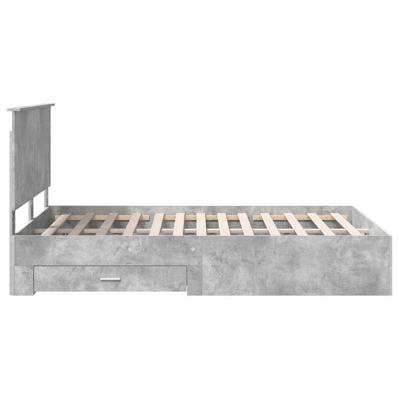 Casa si Gradina - Mobilier - Paturi si accesorii - Paturi - Cadru de pat cu sertar Gri din beton 160 x 200 cm Lemn compozit - Infinity.ro