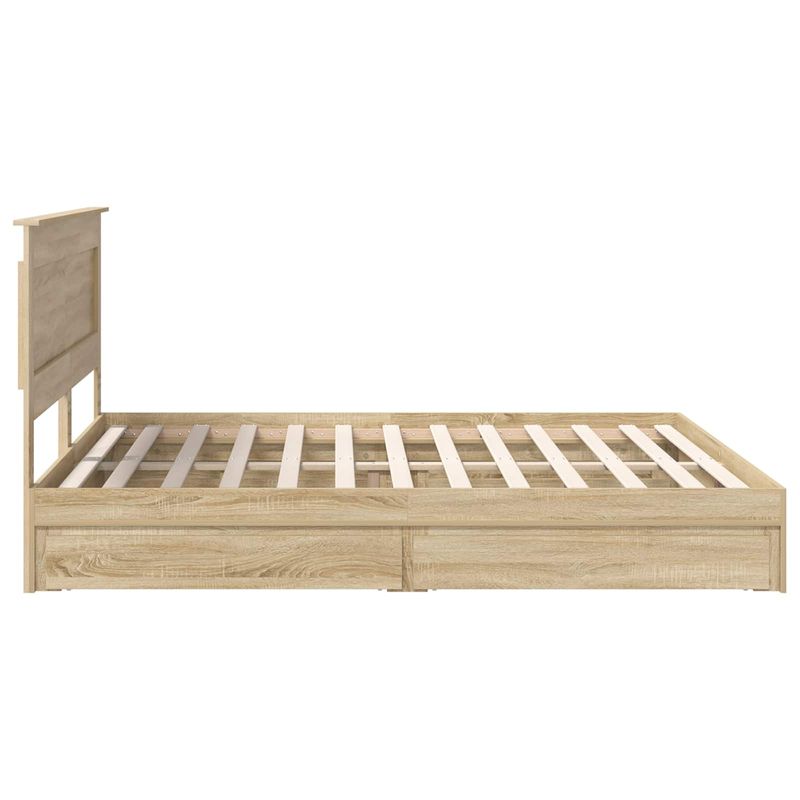 Casa si Gradina - Mobilier - Paturi si accesorii - Paturi - Pat cu storage Stejar Sonoma 180 x 200 cm Lemn compozit - Infinity.ro