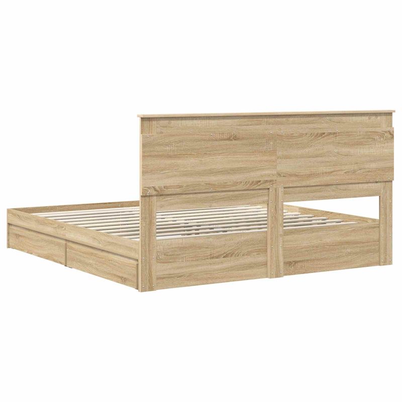 Casa si Gradina - Mobilier - Paturi si accesorii - Paturi - Pat cu storage Stejar Sonoma 180 x 200 cm Lemn compozit - Infinity.ro