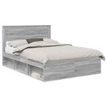 Casa si Gradina - Mobilier - Paturi si accesorii - Paturi - Cadru de pat Gri Sonoma 140 x 190 cm Lemn de pin masiv - Infinity.ro