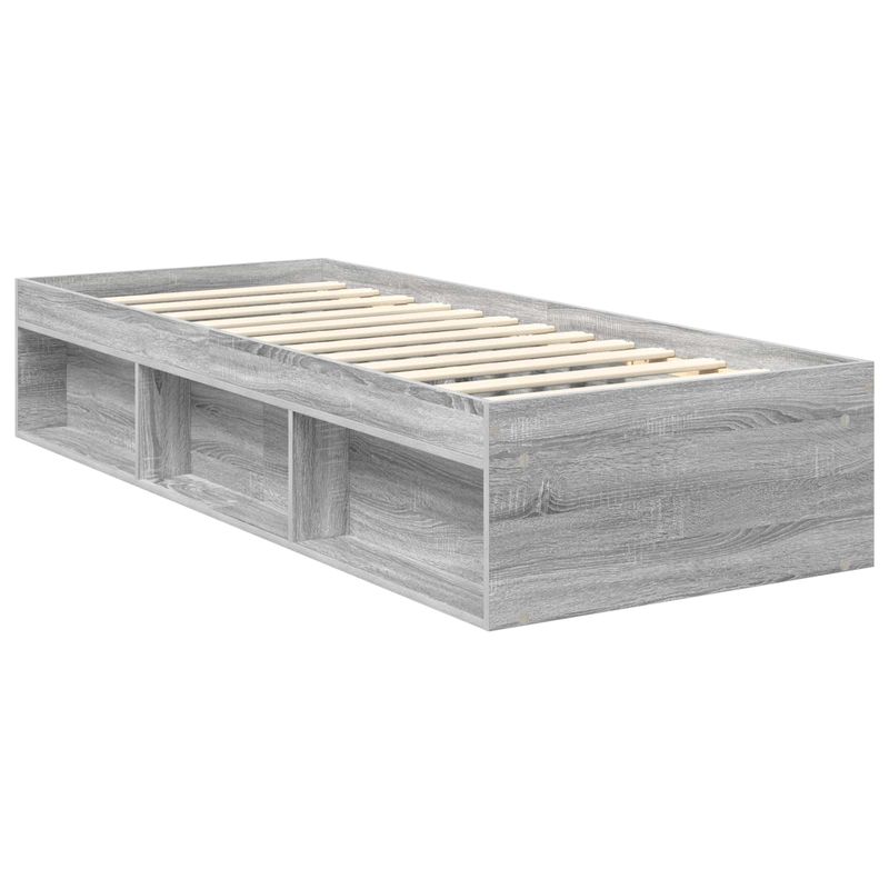 Casa si Gradina - Mobilier - Paturi si accesorii - Paturi - Cadru de pat Gri Sonoma 75 x 190 cm Lemn de pin masiv - Infinity.ro
