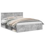 Casa si Gradina - Mobilier - Paturi si accesorii - Paturi - Cadru de pat cu headboard Beton 160 x 200 cm Lemn de pin masiv - Infinity.ro
