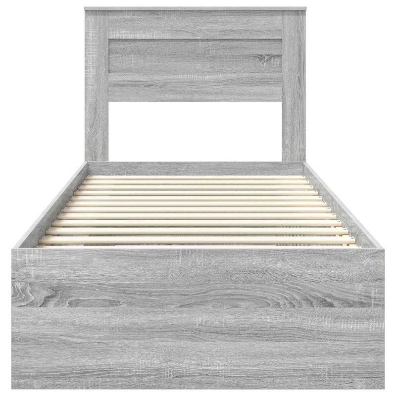 Casa si Gradina - Mobilier - Paturi si accesorii - Paturi - Cadru de pat Gri Sonoma 75 x 190 cm Lemn de pin masiv - Infinity.ro