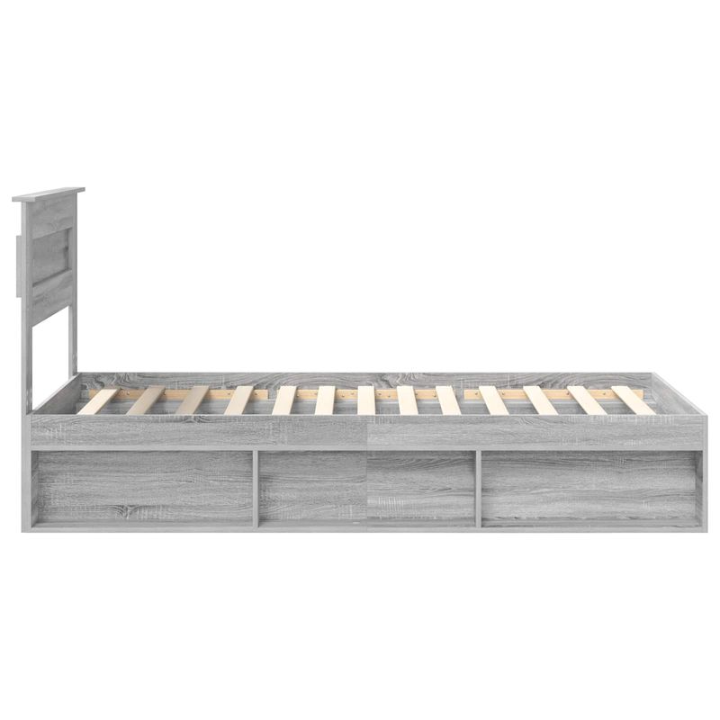 Casa si Gradina - Mobilier - Paturi si accesorii - Paturi - Cadru de pat Gri Sonoma 75 x 190 cm Lemn de pin masiv - Infinity.ro