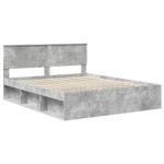 Casa si Gradina - Mobilier - Paturi si accesorii - Paturi - Cadru de pat cu headboard Beton 160 x 200 cm Lemn de pin masiv - Infinity.ro