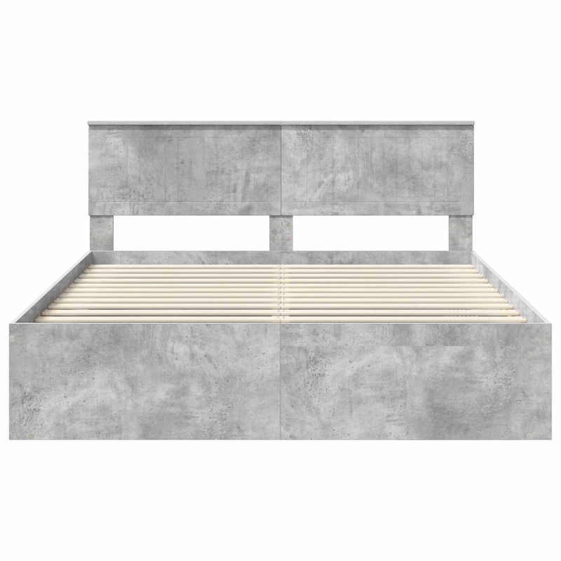 Casa si Gradina - Mobilier - Paturi si accesorii - Paturi - Cadru de pat cu headboard Beton 160 x 200 cm Lemn de pin masiv - Infinity.ro
