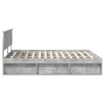 Casa si Gradina - Mobilier - Paturi si accesorii - Paturi - Cadru de pat cu headboard Beton 160 x 200 cm Lemn de pin masiv - Infinity.ro