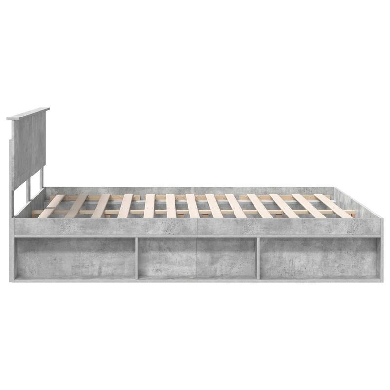Casa si Gradina - Mobilier - Paturi si accesorii - Paturi - Cadru de pat cu headboard Beton 160 x 200 cm Lemn de pin masiv - Infinity.ro