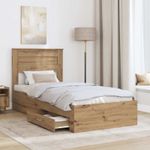 Casa si Gradina - Mobilier - Paturi si accesorii - Paturi - Cadru de pat cu sertar cu headboard cu depozitare Lemn compozit - Infinity.ro