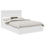 Casa si Gradina - Mobilier - Paturi si accesorii - Paturi - Pat cu storage cu headboard Alb 140 x 200 cm Lemn compozit - Infinity.ro
