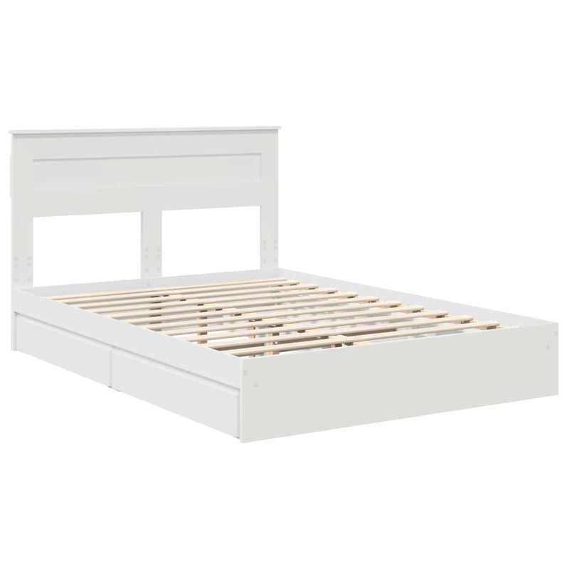 Casa si Gradina - Mobilier - Paturi si accesorii - Paturi - Pat cu storage cu headboard Alb 140 x 200 cm Lemn compozit - Infinity.ro