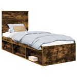 Casa si Gradina - Mobilier - Paturi si accesorii - Paturi - Cadru de pat Stejar fumuriu 75 x 190 cm Lemn de pin masiv - Infinity.ro