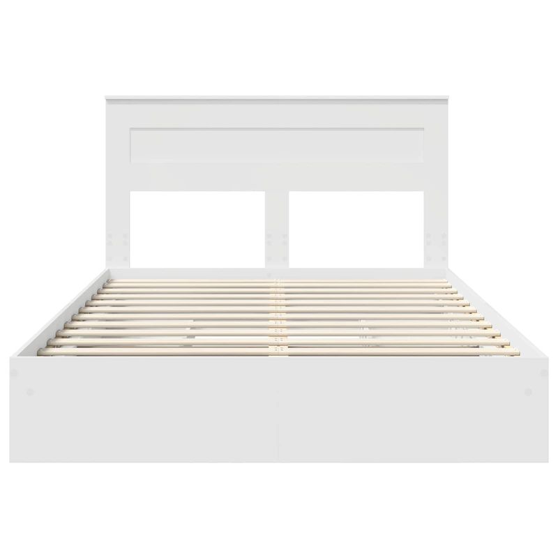Casa si Gradina - Mobilier - Paturi si accesorii - Paturi - Pat cu storage cu headboard Alb 140 x 200 cm Lemn compozit - Infinity.ro