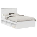 Casa si Gradina - Mobilier - Paturi si accesorii - Paturi - Cadru de pat cu headboard Alb 120 x 200 cm Lemn de pin masiv - Infinity.ro