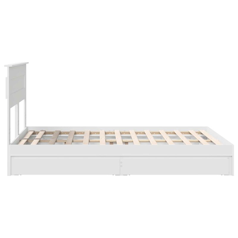 Casa si Gradina - Mobilier - Paturi si accesorii - Paturi - Pat cu storage cu headboard Alb 140 x 200 cm Lemn compozit - Infinity.ro
