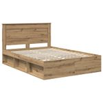 Casa si Gradina - Mobilier - Paturi si accesorii - Paturi - Cadru de pat Stejar artizanal 140 x 190 cm Lemn de pin masiv - Infinity.ro