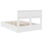Casa si Gradina - Mobilier - Paturi si accesorii - Paturi - Pat cu storage cu headboard Alb 140 x 200 cm Lemn compozit - Infinity.ro
