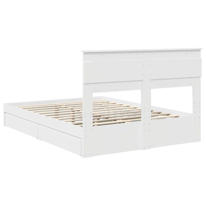 Casa si Gradina - Mobilier - Paturi si accesorii - Paturi - Pat cu storage cu headboard Alb 140 x 200 cm Lemn compozit - Infinity.ro