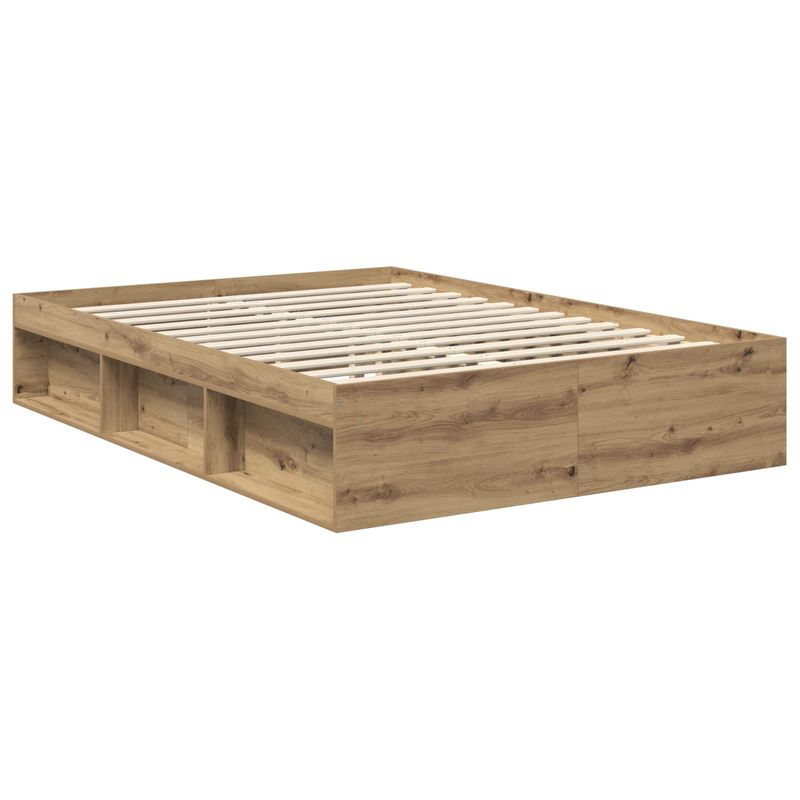Casa si Gradina - Mobilier - Paturi si accesorii - Paturi - Cadru de pat Stejar artizanal 140 x 190 cm Lemn de pin masiv - Infinity.ro