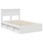 Casa si Gradina - Mobilier - Paturi si accesorii - Paturi - Cadru de pat cu headboard Alb 120 x 200 cm Lemn de pin masiv - Infinity.ro