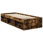 Casa si Gradina - Mobilier - Paturi si accesorii - Paturi - Cadru de pat Stejar fumuriu 75 x 190 cm Lemn de pin masiv - Infinity.ro