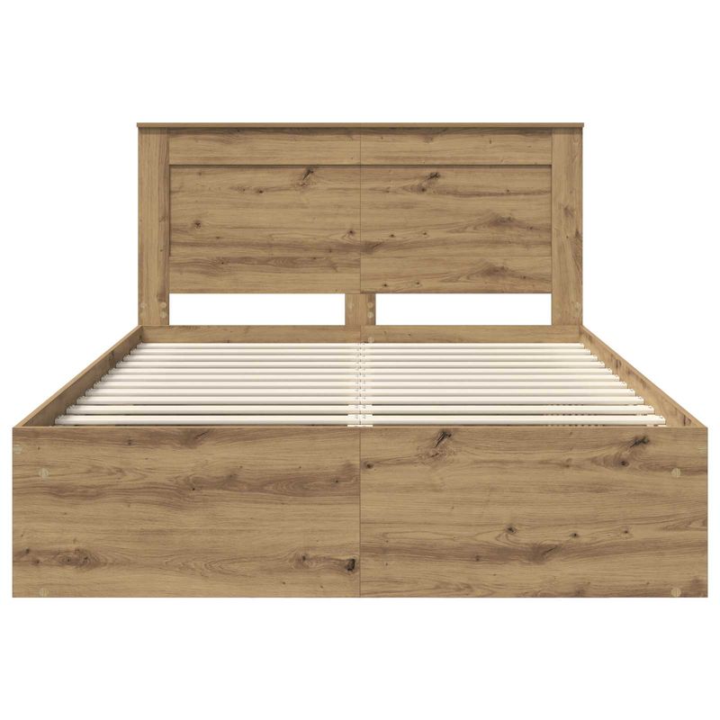 Casa si Gradina - Mobilier - Paturi si accesorii - Paturi - Cadru de pat Stejar artizanal 140 x 190 cm Lemn de pin masiv - Infinity.ro