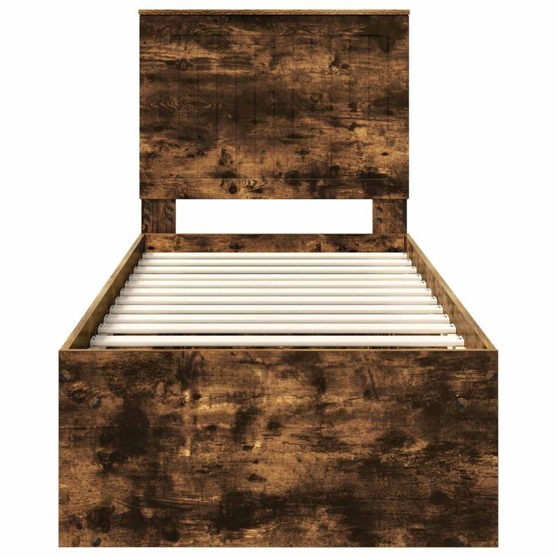 Casa si Gradina - Mobilier - Paturi si accesorii - Paturi - Cadru de pat Stejar fumuriu 75 x 190 cm Lemn de pin masiv - Infinity.ro