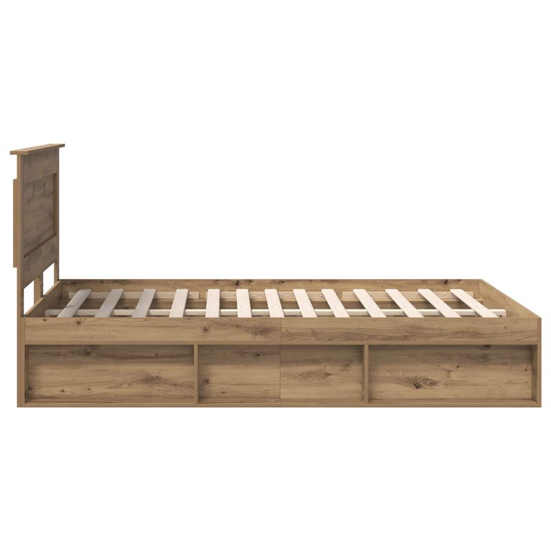 Casa si Gradina - Mobilier - Paturi si accesorii - Paturi - Cadru de pat Stejar artizanal 140 x 190 cm Lemn de pin masiv - Infinity.ro