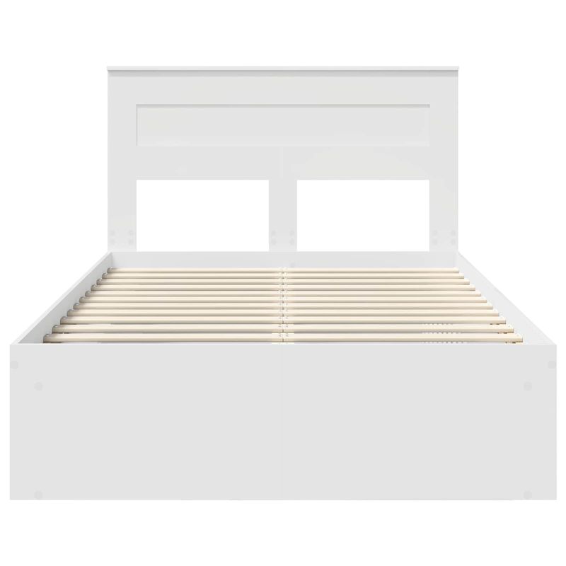 Casa si Gradina - Mobilier - Paturi si accesorii - Paturi - Cadru de pat cu headboard Alb 120 x 200 cm Lemn de pin masiv - Infinity.ro