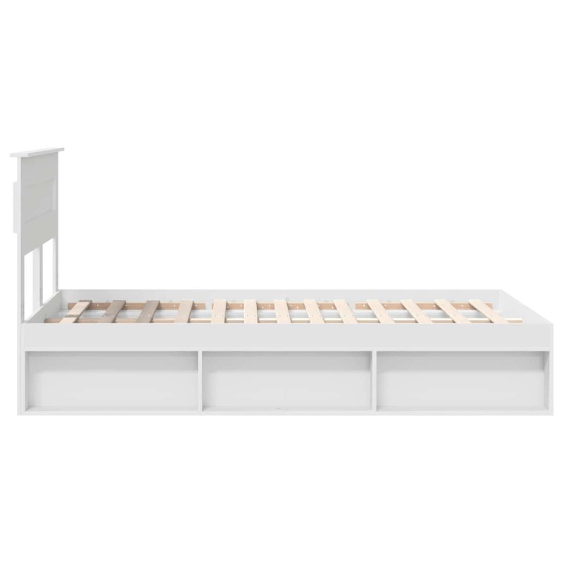 Casa si Gradina - Mobilier - Paturi si accesorii - Paturi - Cadru de pat cu headboard Alb 120 x 200 cm Lemn de pin masiv - Infinity.ro