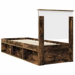 Casa si Gradina - Mobilier - Paturi si accesorii - Paturi - Cadru de pat Stejar fumuriu 75 x 190 cm Lemn de pin masiv - Infinity.ro