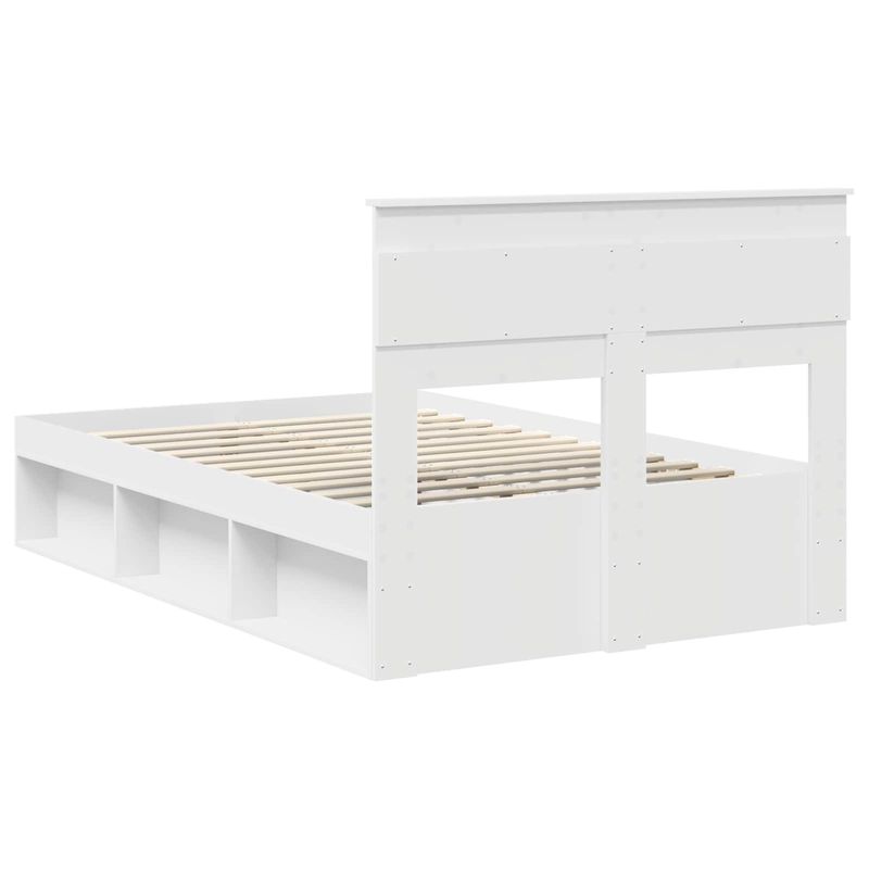 Casa si Gradina - Mobilier - Paturi si accesorii - Paturi - Cadru de pat cu headboard Alb 120 x 200 cm Lemn de pin masiv - Infinity.ro