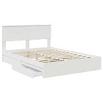 Casa si Gradina - Mobilier - Paturi si accesorii - Paturi - Pat cu storage cu headboard Alb 140 x 190 cm Lemn compozit - Infinity.ro