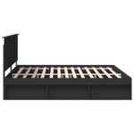 Casa si Gradina - Mobilier - Paturi si accesorii - Paturi - Cadru de pat cu headboard Negru 200 x 200 cm Lemn de pin masiv - Infinity.ro