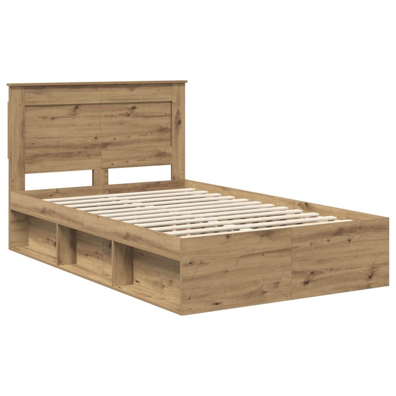 Casa si Gradina - Mobilier - Paturi si accesorii - Paturi - Cadru de pat Stejar artizanal 120 x 200 cm Lemn de pin masiv - Infinity.ro