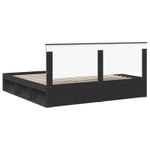 Casa si Gradina - Mobilier - Paturi si accesorii - Paturi - Cadru de pat cu headboard Negru 200 x 200 cm Lemn de pin masiv - Infinity.ro