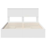 Casa si Gradina - Mobilier - Paturi si accesorii - Paturi - Pat cu storage cu headboard Alb 140 x 190 cm Lemn compozit - Infinity.ro