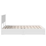 Casa si Gradina - Mobilier - Paturi si accesorii - Paturi - Pat cu storage cu headboard Alb 140 x 190 cm Lemn compozit - Infinity.ro