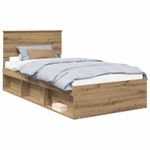 Casa si Gradina - Mobilier - Paturi si accesorii - Paturi - Cadru de pat Stejar artizanal 100 x 200 cm Lemn de pin masiv - Infinity.ro