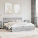 Casa si Gradina - Mobilier - Paturi si accesorii - Paturi - Cadru de pat Gri Sonoma 180 x 200 cm Lemn de pin masiv - Infinity.ro