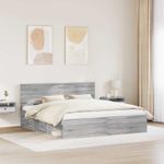 Casa si Gradina - Mobilier - Paturi si accesorii - Paturi - Cadru de pat Gri Sonoma 180 x 200 cm Lemn de pin masiv - Infinity.ro