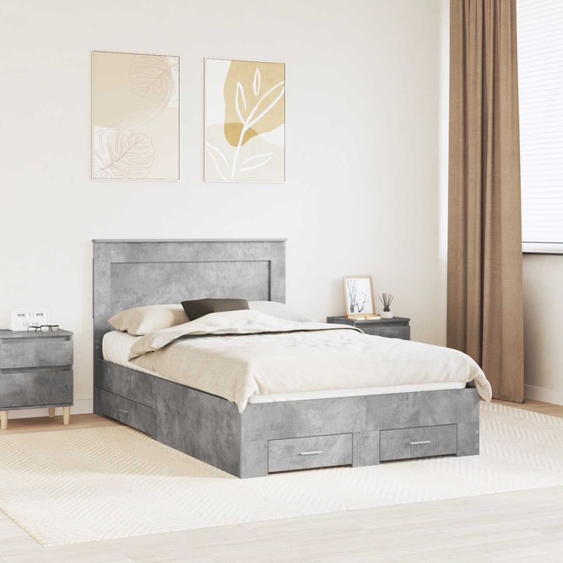 Casa si Gradina - Mobilier - Paturi si accesorii - Paturi - Cadru de pat cu sertar cu headboard cu depozitare Lemn compozit - Infinity.ro