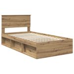 Casa si Gradina - Mobilier - Paturi si accesorii - Paturi - Cadru de pat Stejar artizanal 100 x 200 cm Lemn de pin masiv - Infinity.ro