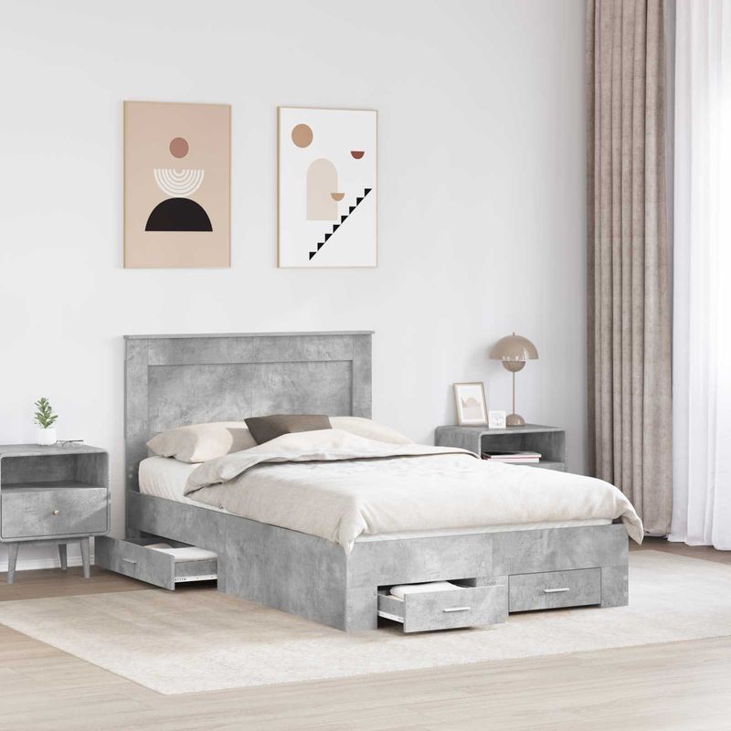 Casa si Gradina - Mobilier - Paturi si accesorii - Paturi - Cadru de pat cu sertar cu headboard cu depozitare Lemn compozit - Infinity.ro