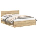 Casa si Gradina - Mobilier - Paturi si accesorii - Paturi - Cadru de pat cu headboard Sonoma 160 x 200 cm Lemn de pin masiv - Infinity.ro