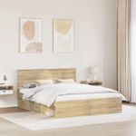 Casa si Gradina - Mobilier - Paturi si accesorii - Paturi - Cadru de pat cu headboard Sonoma 160 x 200 cm Lemn de pin masiv - Infinity.ro