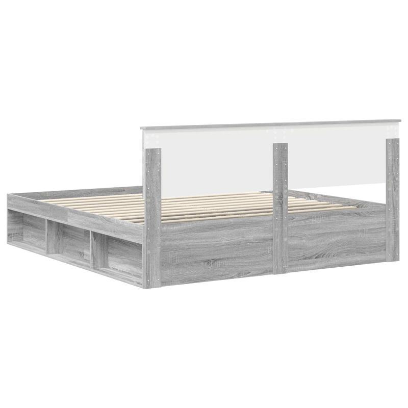 Casa si Gradina - Mobilier - Paturi si accesorii - Paturi - Cadru de pat Gri Sonoma 180 x 200 cm Lemn de pin masiv - Infinity.ro