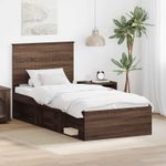 Casa si Gradina - Mobilier - Paturi si accesorii - Paturi - Cadru de pat Stejar inchis 90 x 190 cm Lemn de pin masiv - Infinity.ro